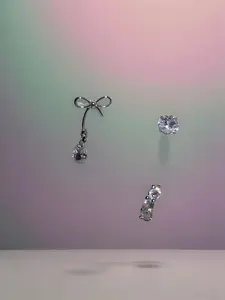 Women's earlobe studs/cartilage earrings, Stud Earring Jewelry, featuring a sparkling bow and water drop pendant design, with 316L stainless steel ear posts, suitable for daily wear and attending parties. They are an excellent choice for Christmas gi