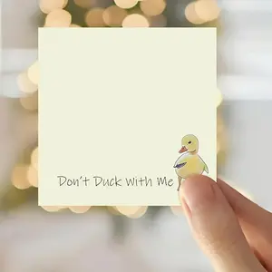 50 Sheets Cartoon Duck Pattern Sticky Notes, Square Paper Memo Pads for To-Do Lists and Reminders, Fun Stationery, Back-To-School Essential