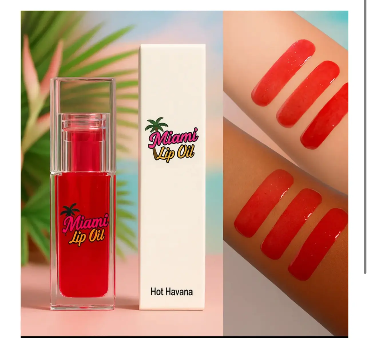 Miami Lip Oil Hot Havana - Bold Spicy Lip Care Solution for a Vibrant Glossy Finish with Hot Havana Vibes and Nourishing Lip Oil Formula