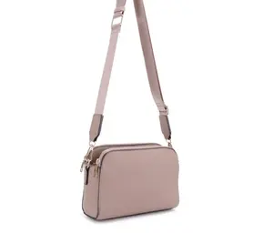 Suzie Compact Concealed Carry Crossbody Faux Leather Bag with Triple Compartments 3 Card Slots Adjustable Removable Strap Secure Storage