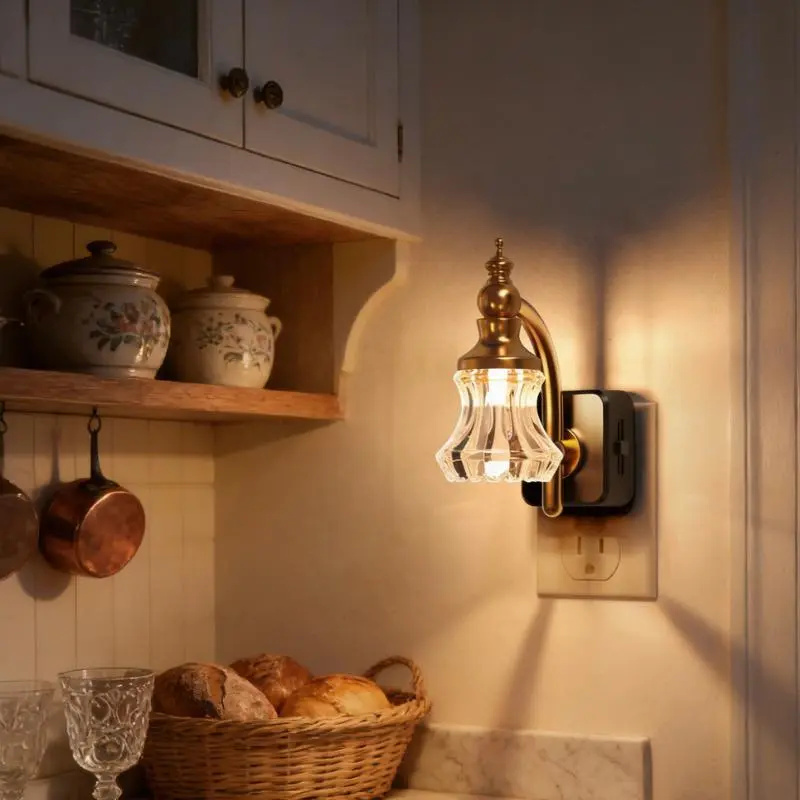 DORESSHOP Vintage Flower Night Lights, Night Lights Plug into Wall, 3000K Soft Light with Dusk to Dawn Sensor, Adjustable Brightness, for Kitchen Hallway Bedroom,dorm essentials,home decor,home essentials,camping essentials
