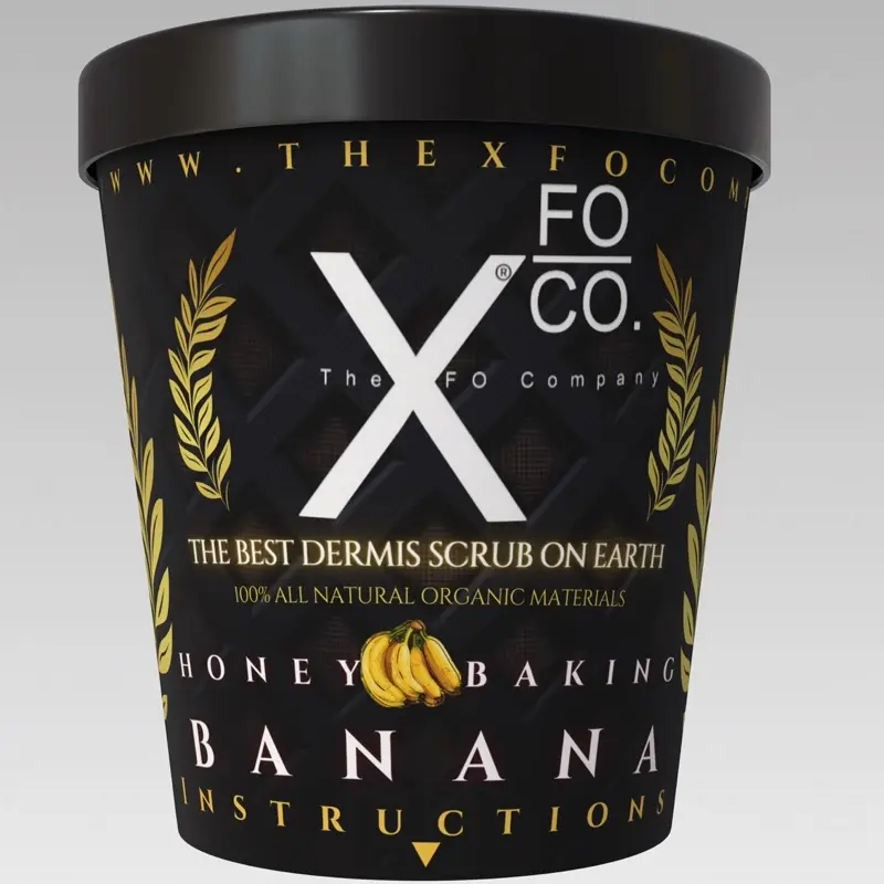 HONEY BAKING BANANA  - THE XFO CO. Hydro Nano Luxury Dermis Scrub 100% Organic Deep Cleansing & Hydration with Raw Cane Sugar Base, Wheat Protein & Nano-Hydration Technology