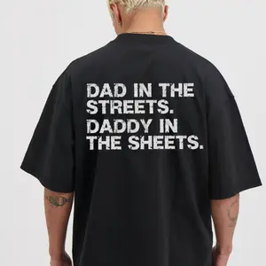Dad In The Streets Printed Men's T-Shirt Funny Shirts for Construction Workers Proud Father Gift Father's Day Dad Tax Shirt Spring Sales Gift for Men Breathable Fabric Unisex Fit
