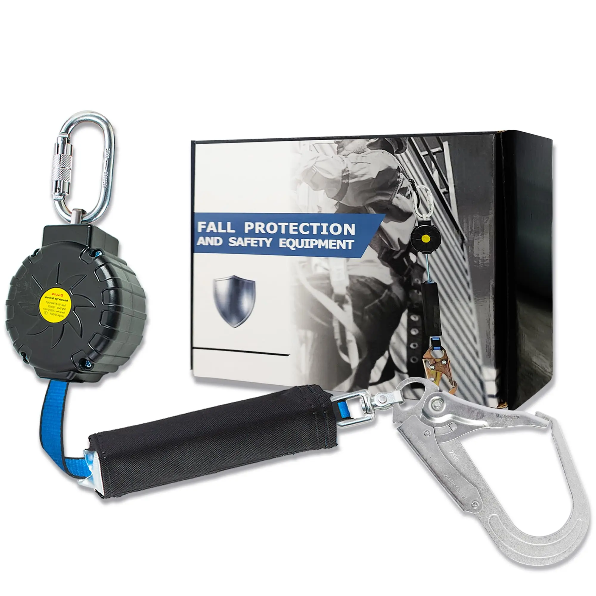 6 ft Alloy Steel Self-Retracting Lifeline, 4 lb Fall Protection Retractable Lanyard with High Strength, Corrosion Resistance, Instant Fall Prevention, Longer Service Life for Roofing Work Safety Equipment to Reduce Risk of Injury