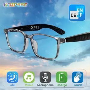 KOIPSSE Smart Translation Glasses, BT5.4 Open-Ear Audio Headphones, HiFi Music & Bluetooth Calling, Magnetic Charging, Long Battery Life, Dual Touch Volume Control, Lightweight Ergonomic 2-in-1 Glasses for Men & Women, Holiday Gift