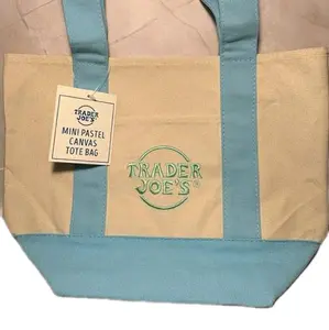 Trader Joe's Pastel Canvas Tote Bags 4 colors brand new with tags.