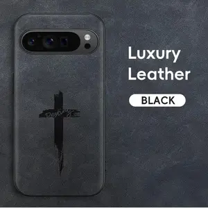 Luxury PU Leather Phone Case, Cross Pattern Phone Protective Cover, Phone Accessories Compatible with Google Pixel 9Pro Pixel 9 XL Pixel 8A Pixel 8 Pro, Casing