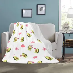 Valentines Day Avocado Lovers Throw Blankets for Couch & Bed, Soft and Cozy Warm Plush Personalized Blanket All Seasons Suitable, 50x60 Inches