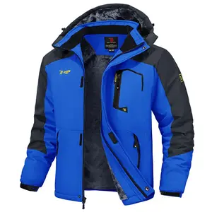 Men's Ski Snow Jacket Waterproof and Insulated Wool Outdoor Mountain Hooded Winter Coat Sports Breathable Coat Tall Men's Size Up to XXXXLnqIZ