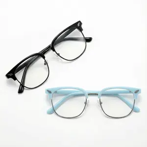 2026 Blue Light Glasses for Men Women,Anti Uv Fashion Glasses for Computer Gaming/TV,Semi Rimless Eyeglasses for Daily Use Decor