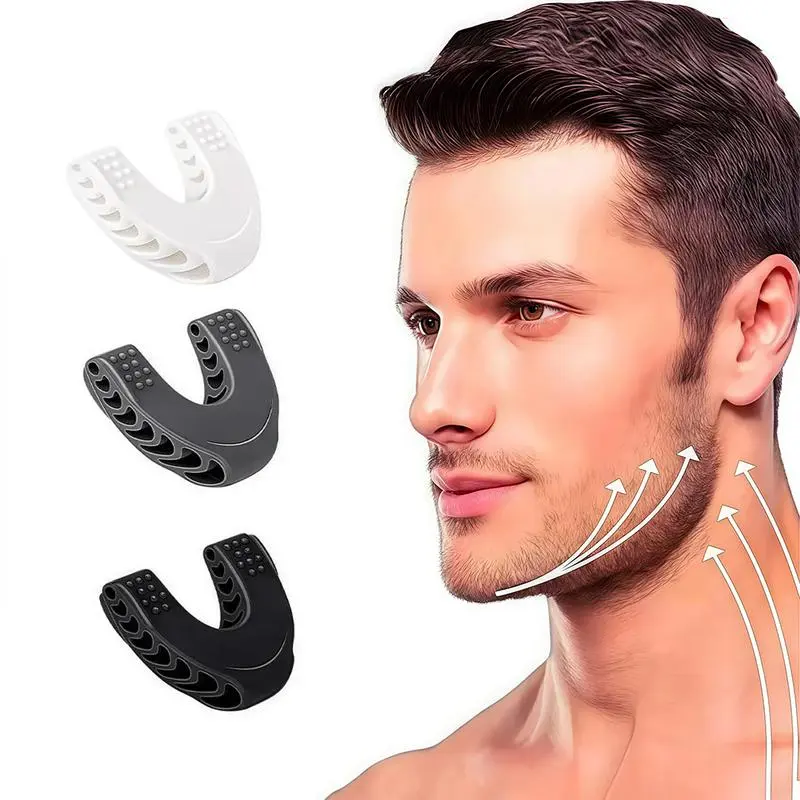 U Shaped Chin Exerciser 3 Counts New Facial Pop N Go Jawline Trainer, Jawline Shaper, Face Fitness Muscle Chewing Ball Bite Toy, Face Tools, 5.5x6 Cm