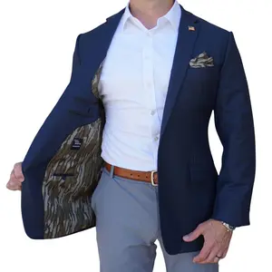 Navy Blazer with Mossy Oak Original Bottomland Liner
