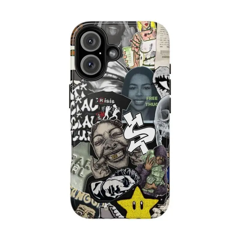 Custom Dual-Layer Rubber-Polycarbonate Smartphone Case - Antisocial Club Print, Shockproof Handheld Device Protection, Impact-Resistant, Lightweight, Gloss Finish, Premium Cellphone Accessory for Fans