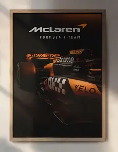 McLaren Formula 1 Poster, Modern Racing Car Wall Art, Motorsport Decor Print