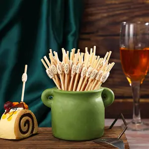 200 Pcs 4.7 Inch Wood Pearl Cocktail Picks Food Picks Decorative Bamboo Picks