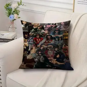 1pc 18x18 Inch Billie Themed Decorative Pillow Cover - Contemporary Style, Machine Washable Polyester, Zipper Closure, Fits All Room Types, Insert Not Included, Decorative Pillow Cover |   Zipper Pillowcase