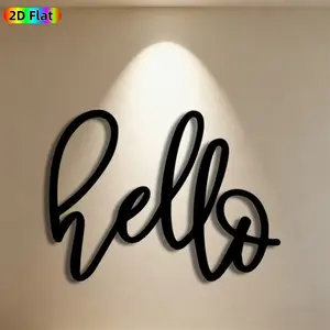 1pc Hello Metal Wall Art, Stylish Hello Statue Mural, Ideal Gift for New Year, Easter, Home Decor Enthusiasts, Rust-Resistant Metal Wall Decor Wall Sculptures, Perfect for Entryway Wall & Garden Fence, Charming Greeting-Themed Decor