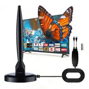 TV Antenna for Smart TV Indoor TV Antenna for Local Channels Digital Antenna for Smart tv Indoor Easy Installation Support 4K 1080p Channels Strong Magnetic Base-16ft Long Cables
