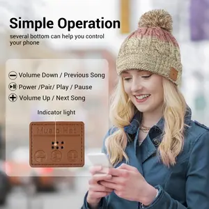 Wireless Headset Cap with Built-In Mic, Stereo Sound, Hands-Free Music Hat, Washable Knit Beanie for Men, Women & Teens, Beanie Fitted