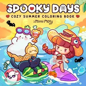 Spooky Days: Cozy Summer Coloring Book for Adults and Teens Featuring Cute Creepy Moments and Funny Beach Vibes for Relaxation
