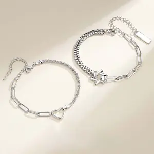 [Limited time event] Six-pointed star bracelet personality bracelet fashion creative hollow star heart-shaped bracelet versatile fashion accessories simple gift