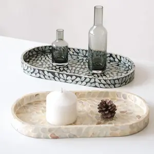 1 Elliptical Modern Shell Storage Trays, Melamine Coated Surface, Ideal for Christmas, Halloween, Thanksgiving, Valentine's Day