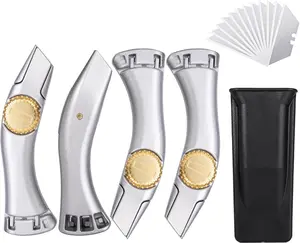 Heavy Duty Roofing Knife, Unility Knife, Roofing Tools Box Cutter with Holster for Cardboard, Boxes and Cartons, Indoor Outdoor Use (4 pack)