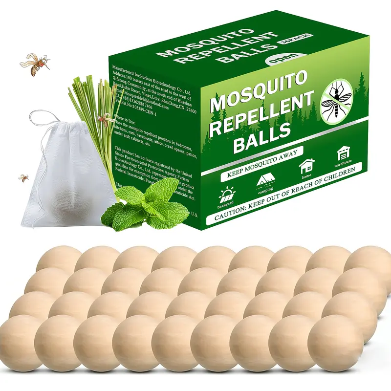 SCARILPEST 36-Pack Natural Anti-Mosquito Repellent Balls - Easy-to-Use Place & Forget Outdoor Insect Repellent, Yard/Patio Pest Control, Indoor Home Anti-Mosquito Insect Control, Travel-Friendly Camping Set