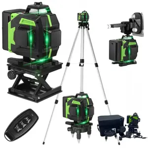 Mini16 Lines with 1.5m tripod 4D Green Light High-precision Wall Laser Level nivel a laser profissional paowafol  Beam Laser Level EU and US plug