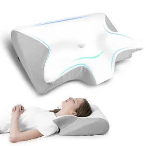 1pc Memory Foam Cervical Pillow, 2 in 1 Ergonomic Contour Orthopedic Pillow for Neck Pain, Contoured Support Pillows,Neck Pillow，Gifts for Girlfriends