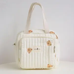 Cute Pattern Quilted Diaper Bag, Portable Fashionable Diaper Bag, Baby Travel Essentials, Diaper Bag for Outdoor Use, Travel Diaper Tote