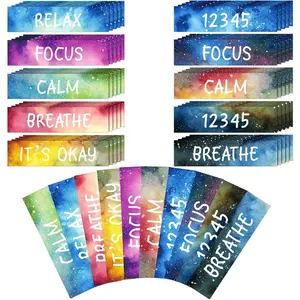 100 Pack Sensory Strips  Mindfulness Breath Calm Stickers Adhesive Texture Rough Tactile Fidget Tape for Mental   Anti  Stickers(Starry)