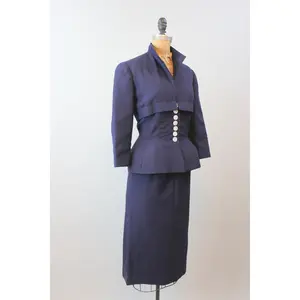1940s BEN REIG navy gabardine suit xs small | new winter