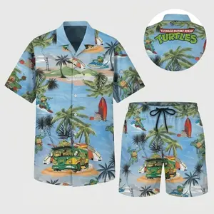 Turtles Teenage Mutant Ninja Print Awesome Hawaiian Shirt