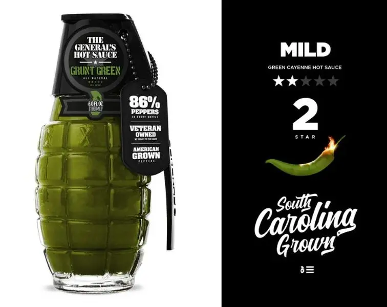 The General's Grunt Green Hot Sauce 6 OZ