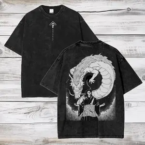 Jujutsu Kaisen Anime Acid Wash Oversize T-Shirt Suguru Geto Anime Tee Gift For Him
