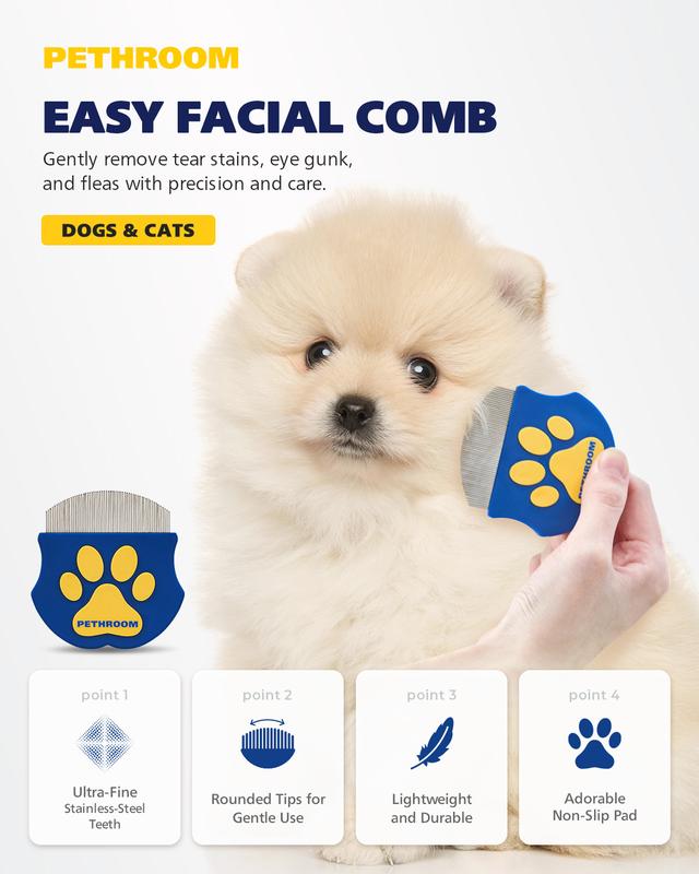 PETHROOM Easy Facial Comb for Cats and Dogs Pets Eye Comb