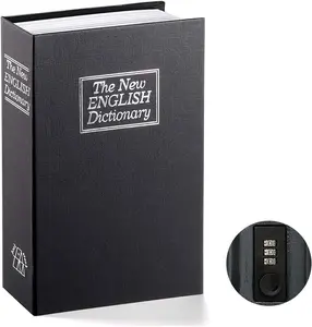 Book Money Box with Password Lock, 1 Count Hidden Secret Storage Box, Safe for Cash, Jewelry, Passports, Valuables, Secure Lock Box for Home, Office, Travel, Mechanical Box