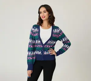Unique Vintage Snowflake & Cats Cardigan