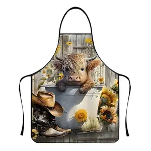 Cute Animal Pattern Polyester Apron, 1 Count Unisex Cooking Apron, Christmas Gift, Winter Apron for Women,Cool Autumn Apron,Nails Design Tool, Nails Art,Nails Ideas,Christmas Decorations