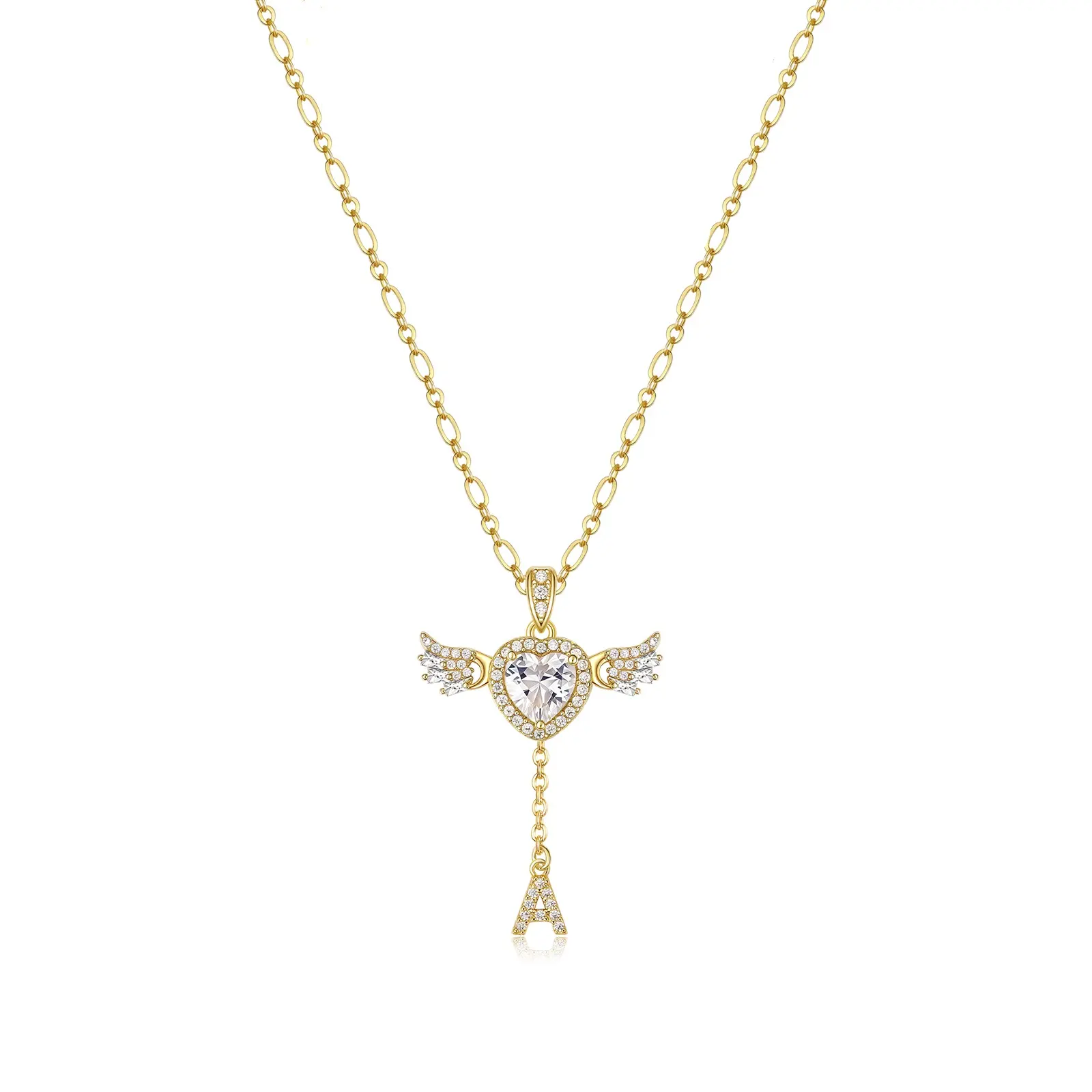 White Heart Letter Pendant