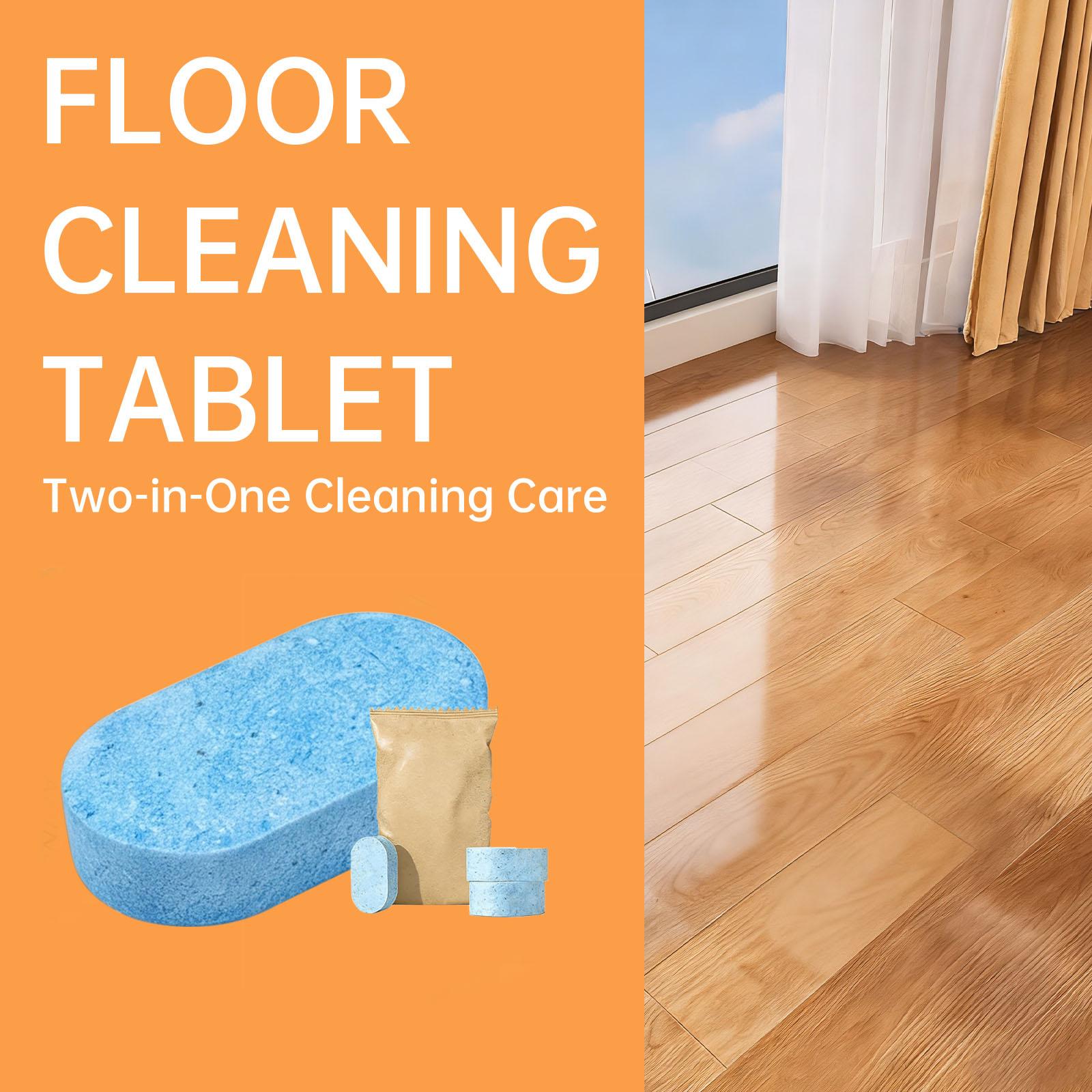 Household Floor Cleaner Tablets, 12-Pack Lemon Home Cleaning Supplies - Safe for Mop Use on Wood, Tile, Marble, Quick Dry, No Residue Household Cleaning Products
