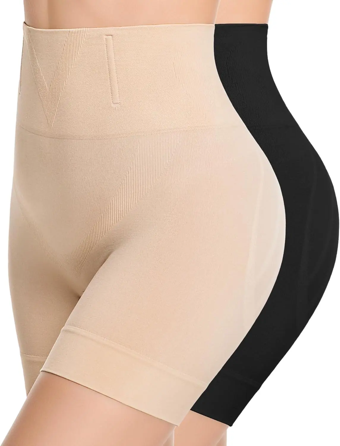 Lady's Basic Seamless Mid-Waist Tummy Control Shapewear Shorts - Compression Girdle, Elastic Fabric, Thigh Slimmers, Multi-Size Body Shaper