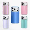 NEW ARRIVAL! Monogrammed Personalized Aesthetic Striped Touch Phone Case - Durable Non-Woven Snug Fit Cute Cover for iPhone 18 Pro/18 Pro Max, 17-11 Smartphones with Protection, Mobile Phone Accessories