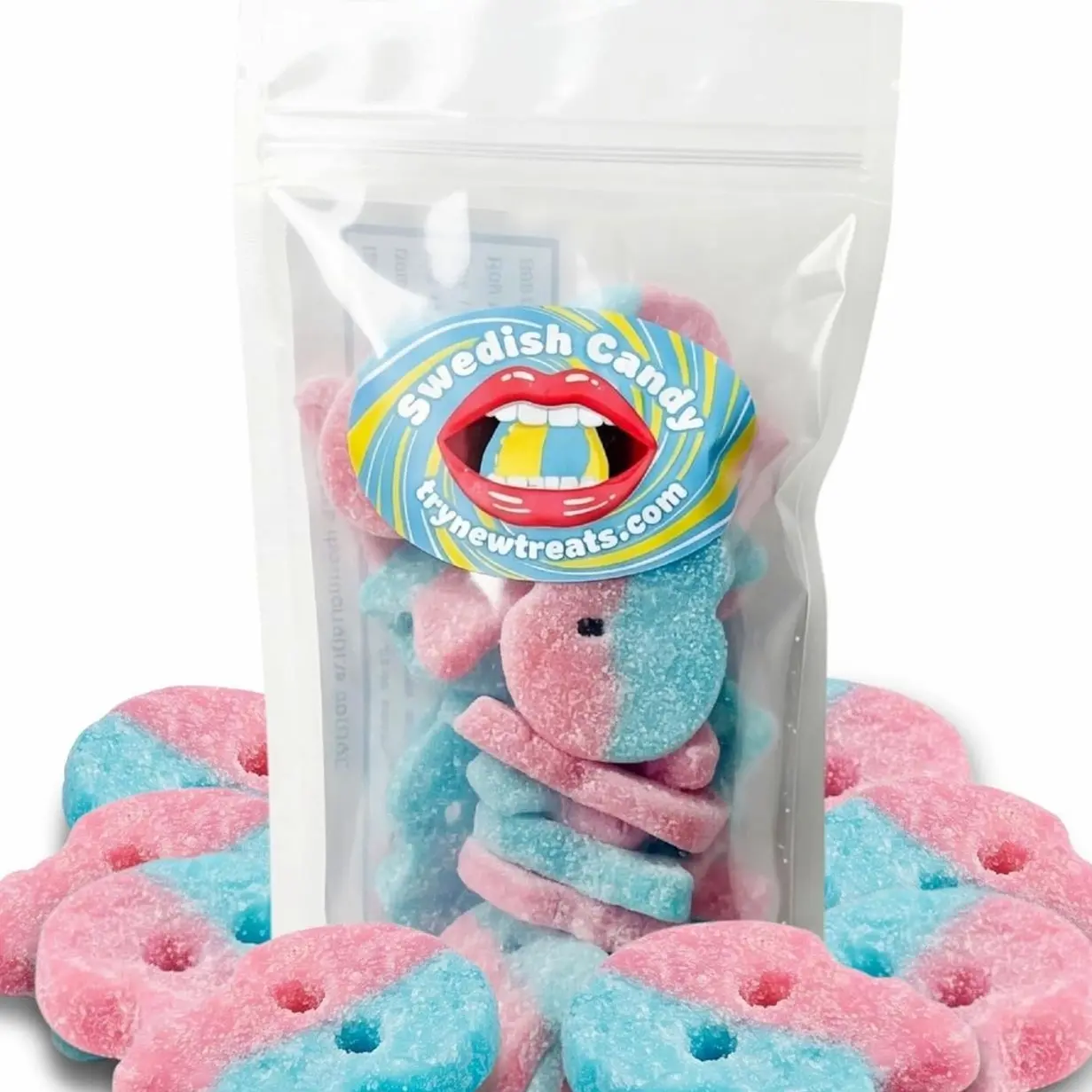 Bubs Swedish Candy Bubblegum Skulls – Vegan Gelatin-Free Sweet Foam Candy Snacks, Single Flavor, Authentic Imported From Sweden – 8 oz / 0.5 lb Resealable Bag