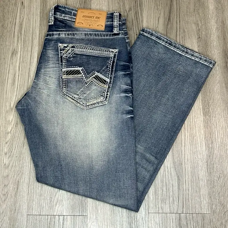 Men’s Bootcut Jeans – Relaxed Fit Stretch Denim AM