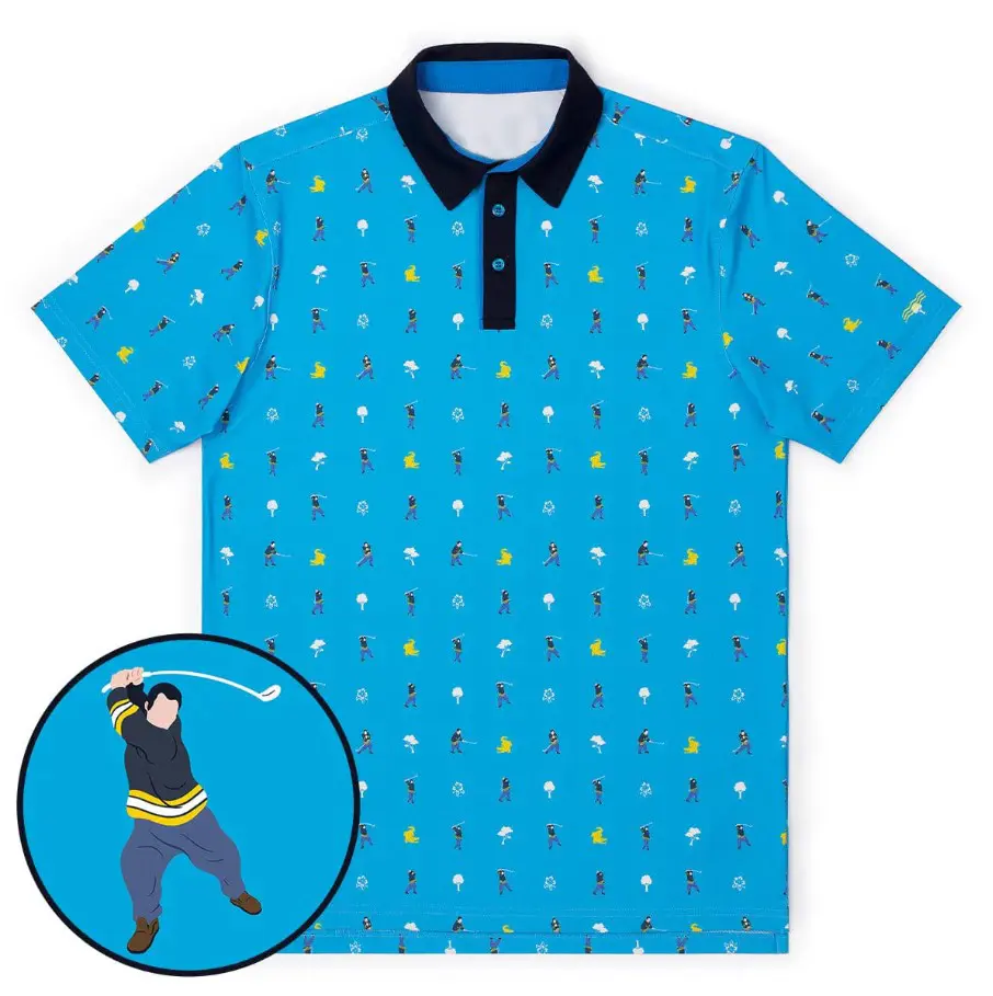 Adam Sandler Style Golf Polo Shirt Men’s Funny Lightweight Breathable Outfit Wear