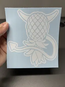 Upside Down Pineapple with Devil horn and tail (iykyk lol) Vinyl Car/Window/Door Decal