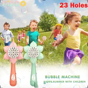 Bubble Machine Sunflower 23 Hole Electric Automatic Bubbles wand Summer Soap Blower Outdoor Party Toys for Girls Children Gifts
