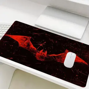 Bat Pattern Gaming Mouse Pad, 1 Count Non-slip Rubber Base Stitched Edge Desk Pad, Office Desk Accessories for Laptop Desktop